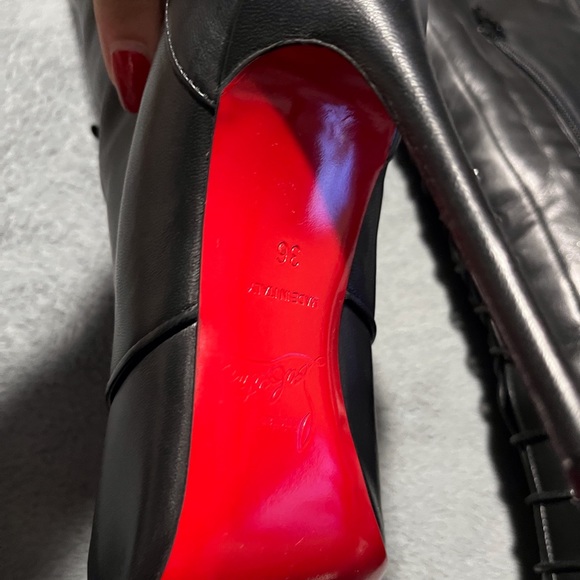 Christian Louboutin Lace up red bottom heel boots - Picture 3 of 12